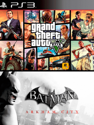 2 juegos en 1 Grand Theft Auto V Mas Batman Arkham City